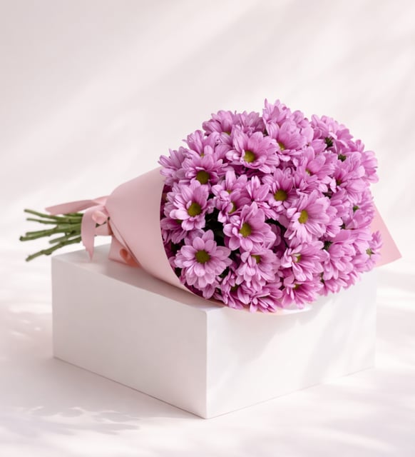 Pembe Papatyalar Çiçek Buketi