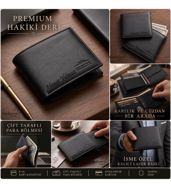 İsme Özel Premium Hediye Seti - Hakiki Deri